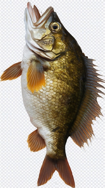 Set of side view of a real fish on transparency background PNG