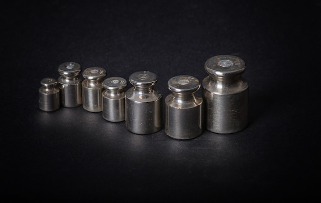 A set of small metal weights