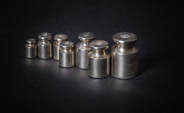 A set of small metal weights