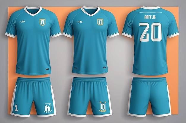 Set of soccer kit or football jersey template