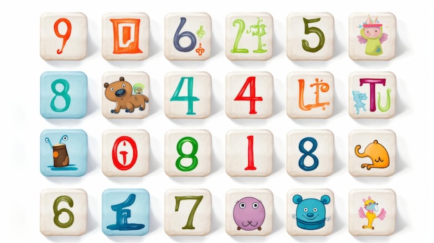 Photo set of soft alphabet blocks