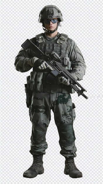 Set of soldier full body on transparency background PNG