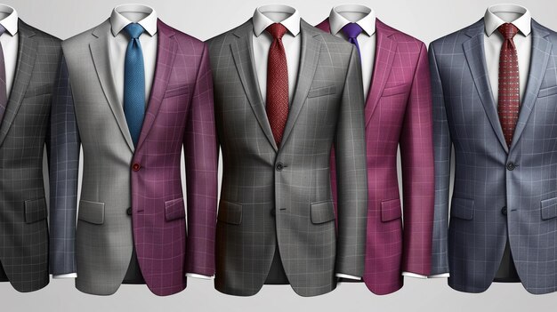 set of suit illustration vector on a white