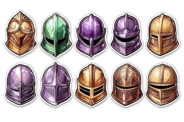 Set of Ten Fantasy Helmet Stickers