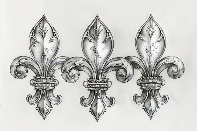 Photo a set of three decorative designs with leaves and leaves