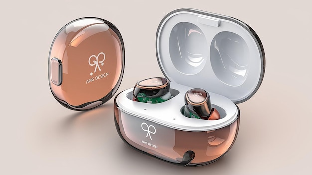 a set of three perfumes in a case with a silver logo