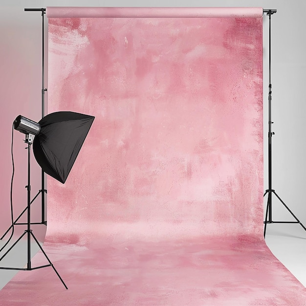 Photo a set of three spotlights in front of a pink background