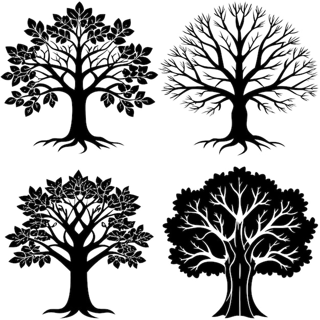 a set of three trees with the words  trees  on them