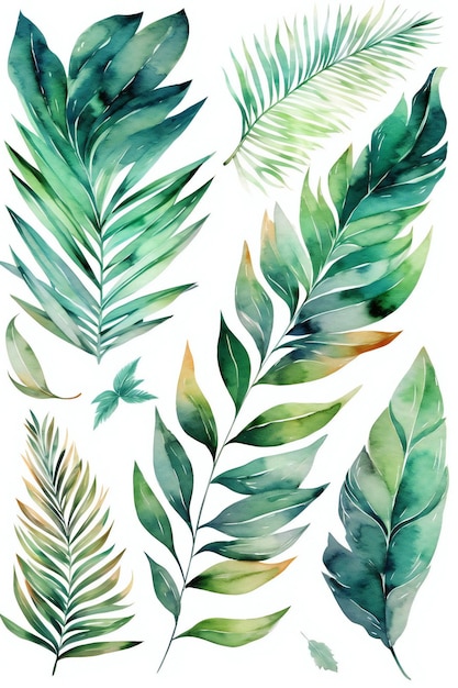 A set of tropical leaves.