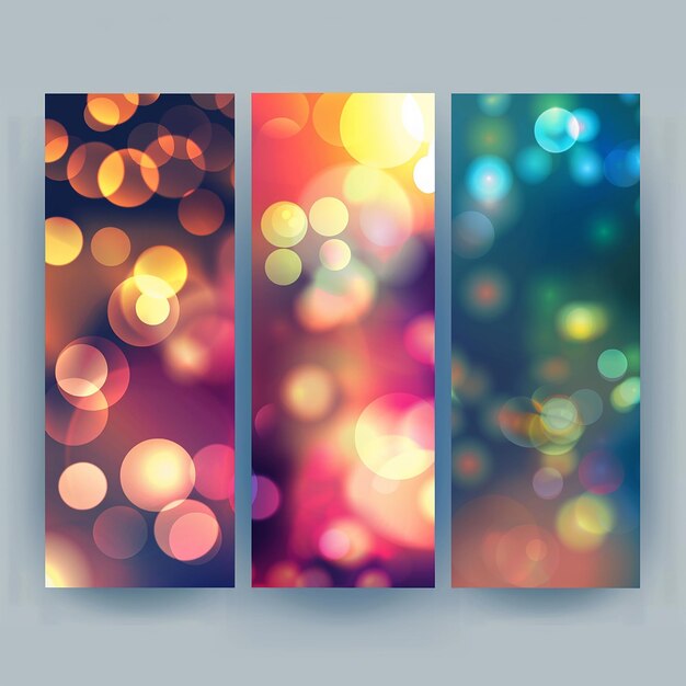 Photo set of vector banners realistic abstract background