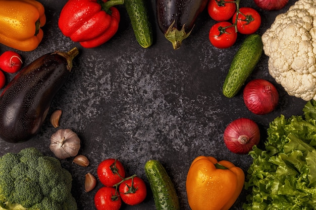 Set of vegetables for cooking as concept of healthy eating