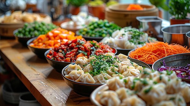 Setting Up A Diy Dumpling Station Guests Background