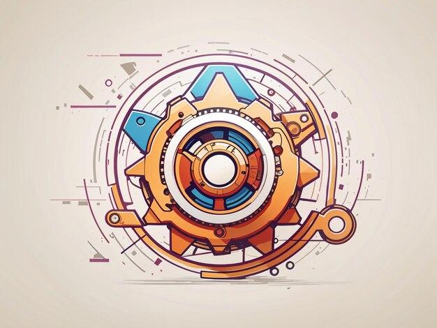 Settings Gear Icon Abstract Geometric Design Lines Triangles Particles Modern Technology Inn