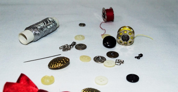 Several accessories scattered on the table