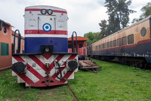 Several old trains out of service in a state of decay