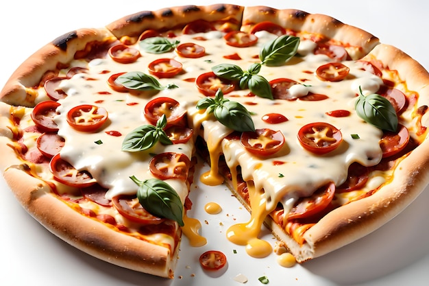 Severing the Art of Flavors Exploring Food pizza with melted cheese from AI Generated Best Photo