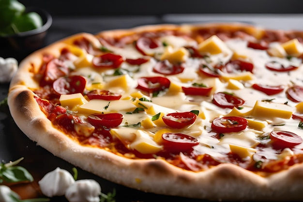 Severing the Art of Flavors Exploring Food pizza with melted cheese from AI Generated Best Photo