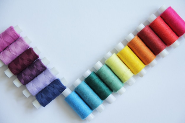 Sewing colored threads