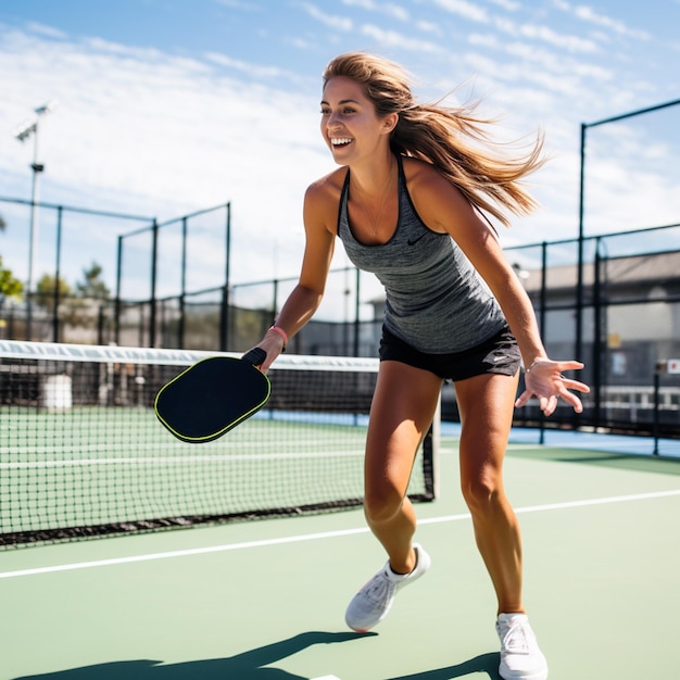 sexy girl playing badminton