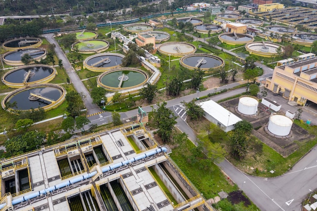 Sha Tin, Hong Kong 17 March 2019: Hong Kong Sewage treatment plant