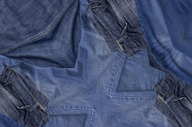 Shabby traditional blue denim jeans texture