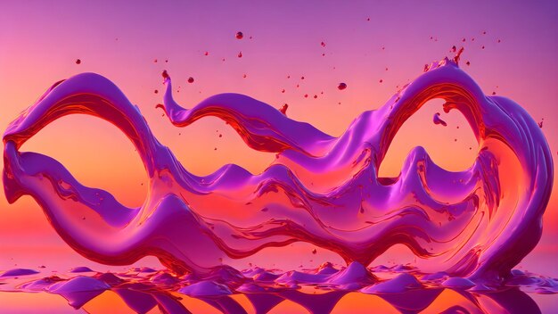 Photo shades of orange pink purple blending like a liquid background 3d wallpaper