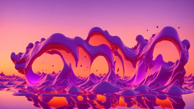 Photo shades of orange pink purple blending like a liquid background 3d wallpaper