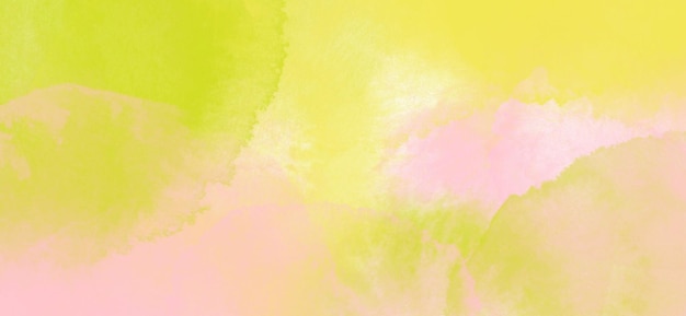 Shades of pink lime lemon water colors blobs art background