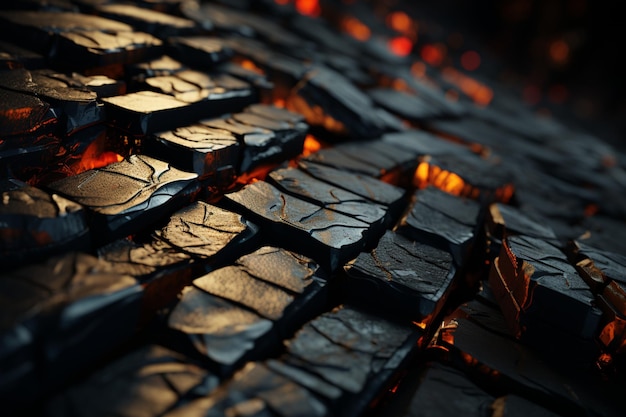 Shadow kissed bricks weave tales of time forming a captivating dark wall