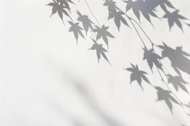 Photo shadow leaves minimalist white wall