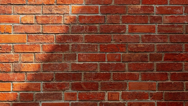 Shadow on old red brick wall background. - texture.