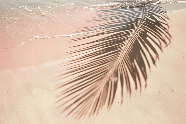 Shadow of palm leaf on beach sand high quality high resolution