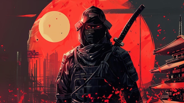 The Shadow Warrior in the Crimson Sunset