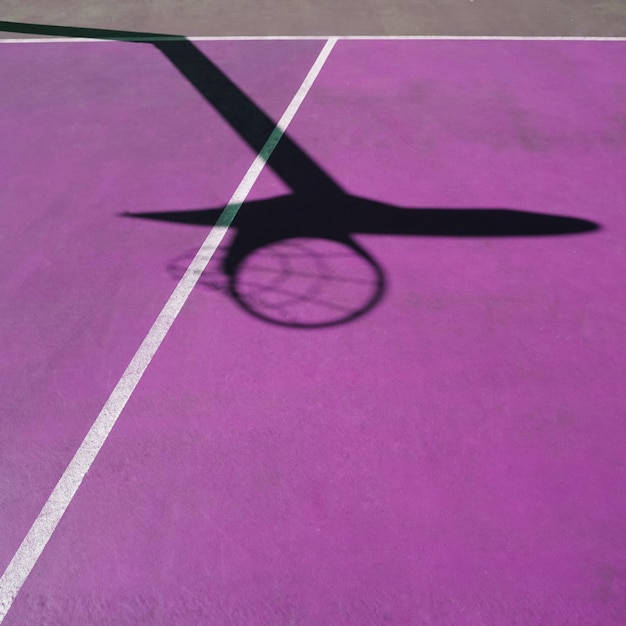 shadows on the purple street basket court, purple background