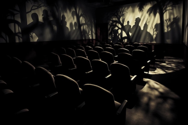 Photo shadows shifting in a haunted theater creepy background image photography