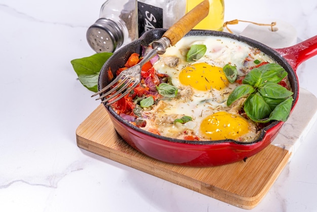 Shakshuka Fried Eggs with Tomato Sauce