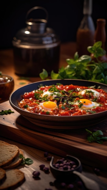 Shakshuka is a North African and Middle Eastern meal of poached eggs