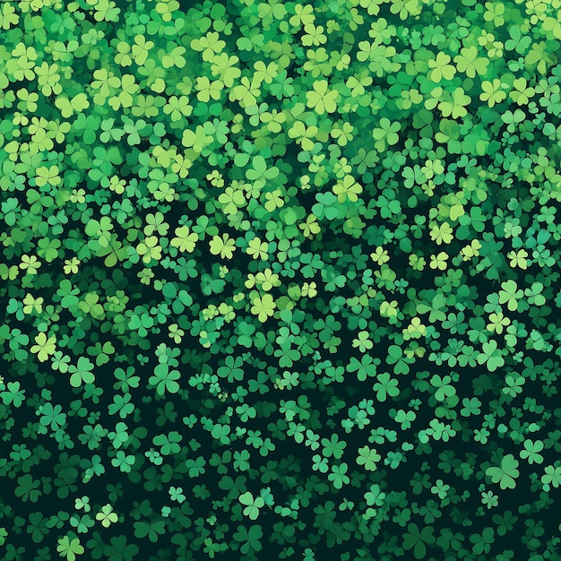 Photo shamrock confetti on green canvas lush field of clover in abstract pattern