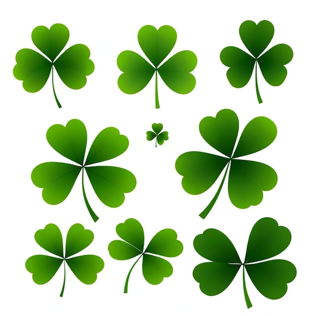 Photo shamrock vector set white background isolated a high quality