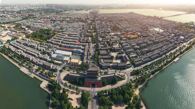 Shandong Liaocheng an empty panorama in the ancient city of Dongchang