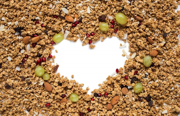 Shape Heart Granola Raisin Coconut Almond