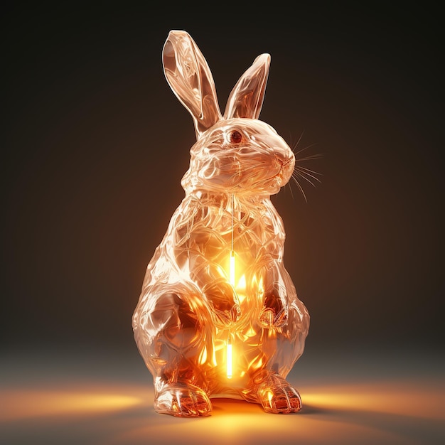 the shape of rabbit filament spotlight 3d rendering