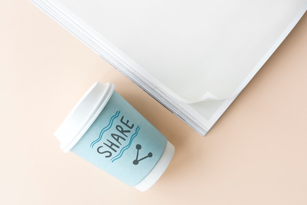 Share written on a paper cup