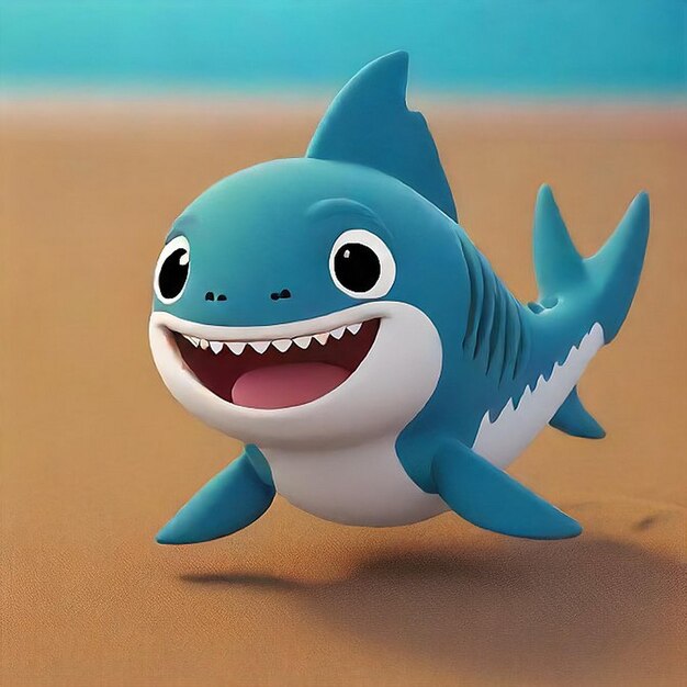 Photo a shark toy with a big smile on its face