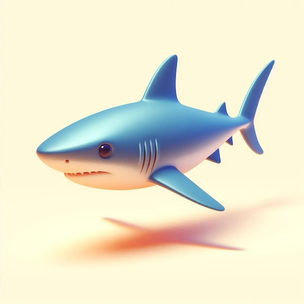 Photo a shark toy with a blue body and a white background