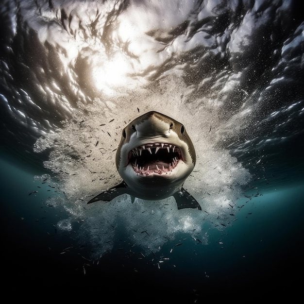 Shark underwater Illustration AI GenerativexA