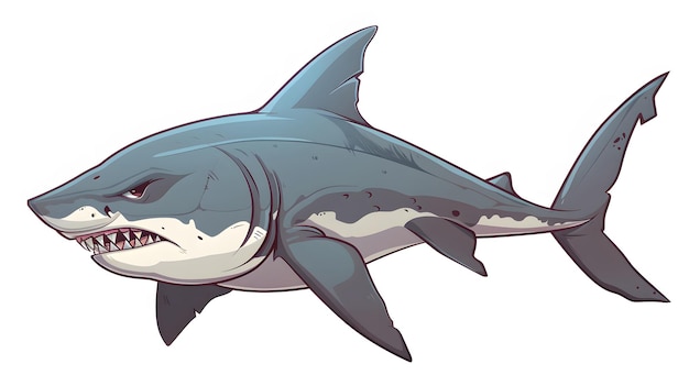 a shark with a face that says shark