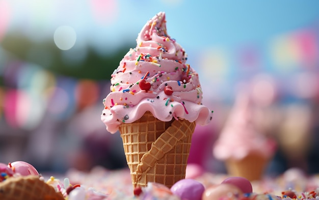 Sharp Focus Shallow Depth of Field Summer Vibes with Sweet Ice Cream