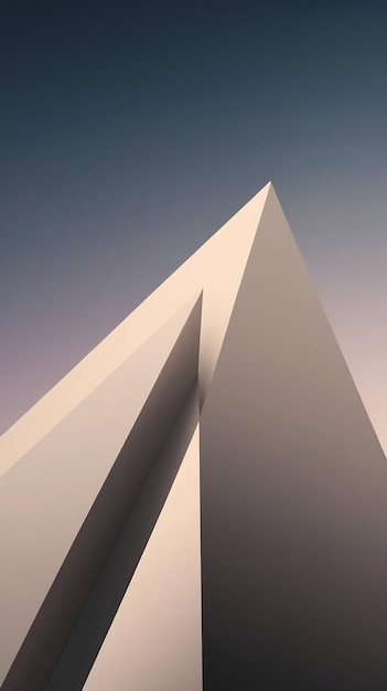 Photo sharp geometric shapes on gradient background illustrating modern minimalism in architecture