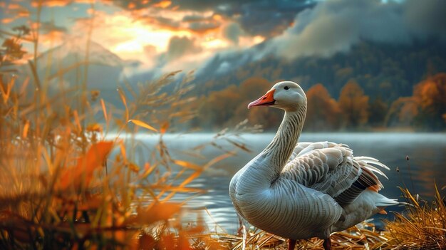 Photo sharp goose animal photo